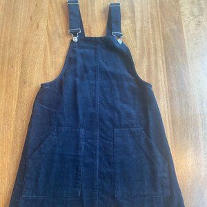 Navy Corduroy Overall Dress